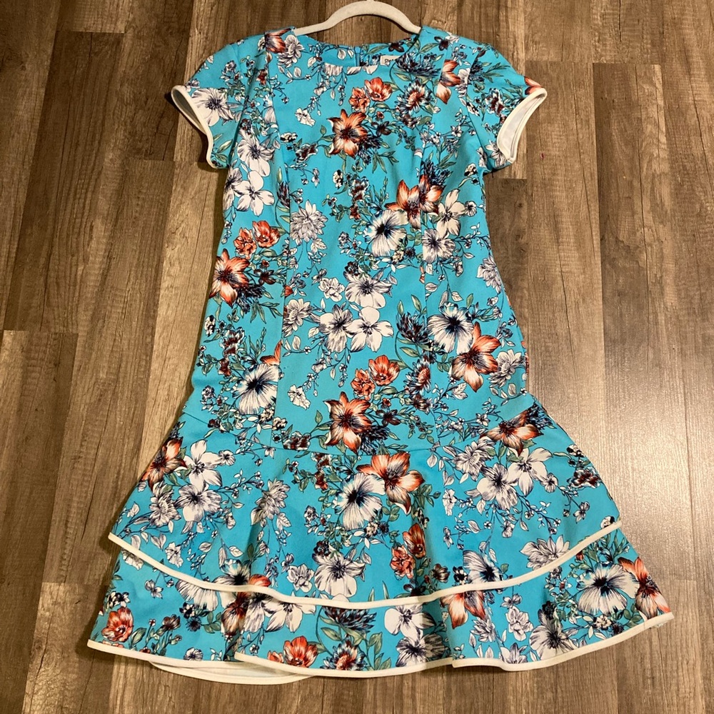 Shelby & Palmer Turquoise Floral Dress